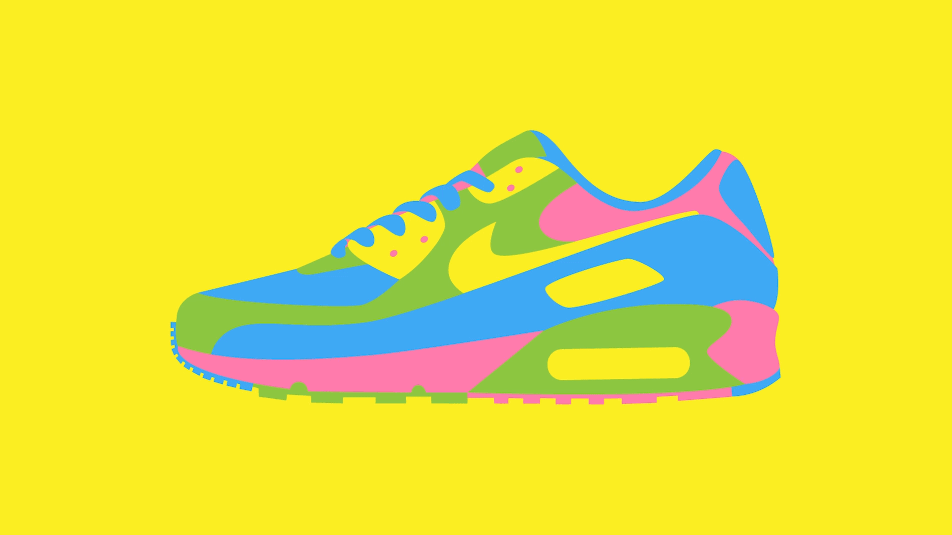 Animación de la ilustración individual de 'Air Max 90 Warhol Style'