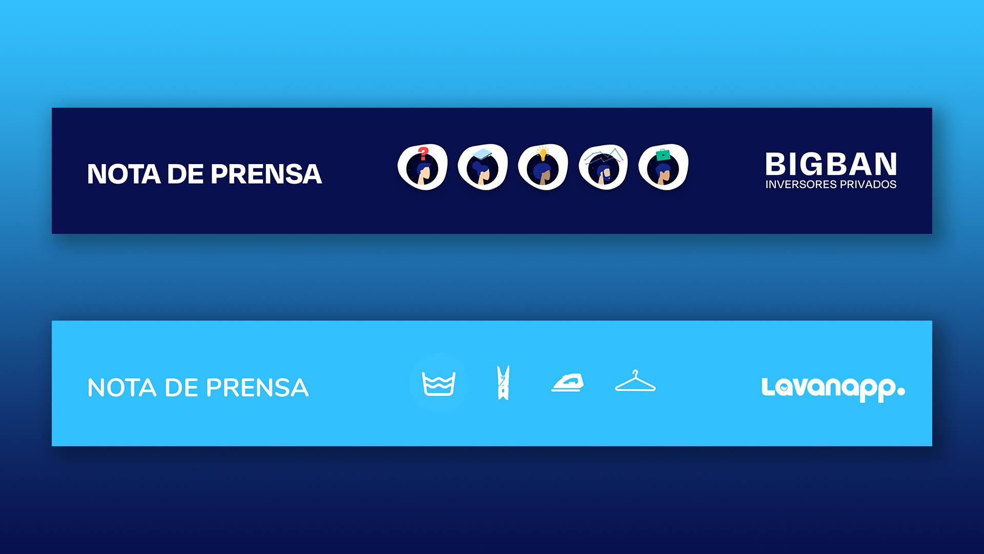 Cabeceras notas de prensa BIGBAN Inversores Privados y Lavanapp