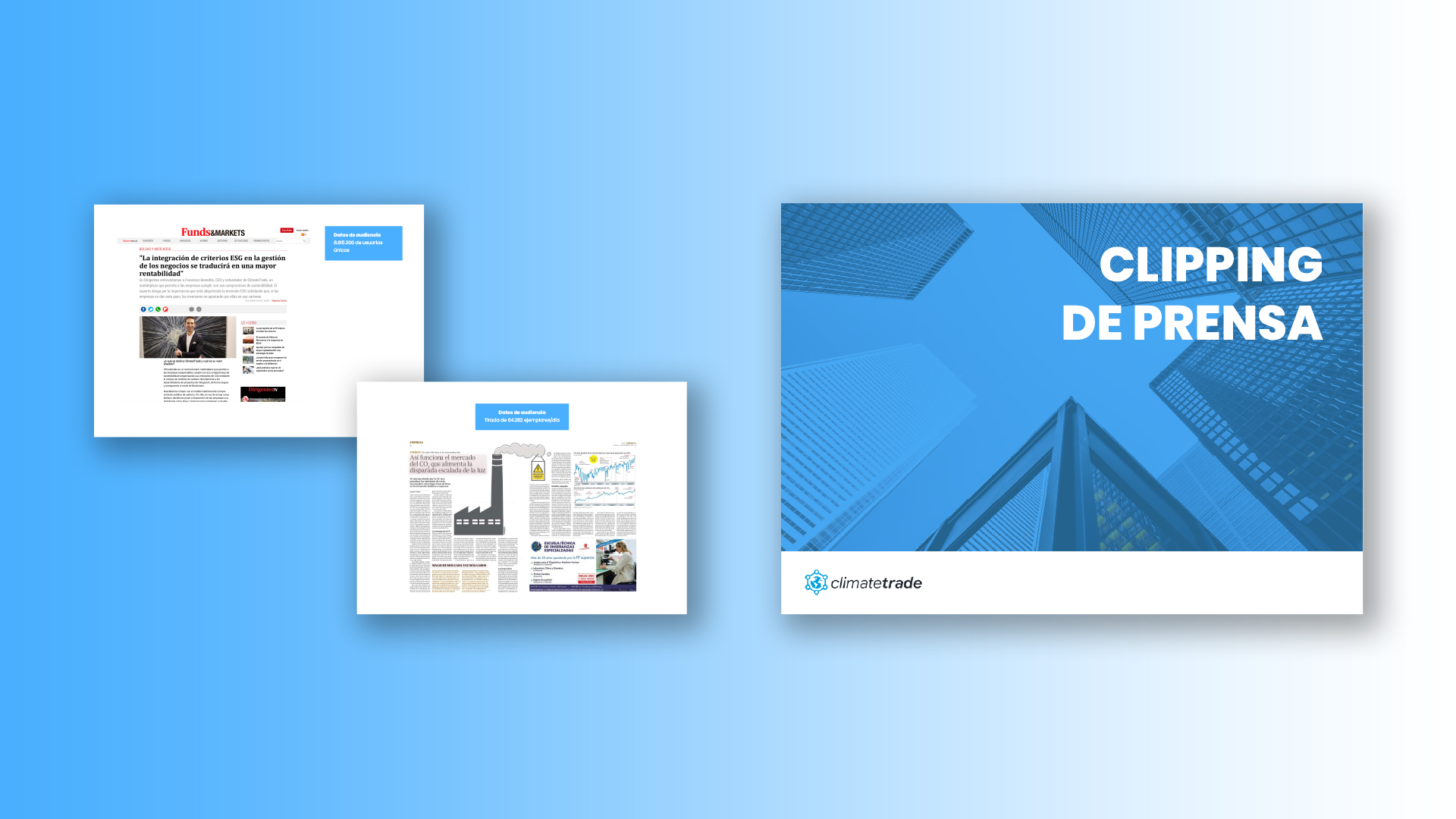 Interiores y contraportada del clipping de prensa de ClimateTrade