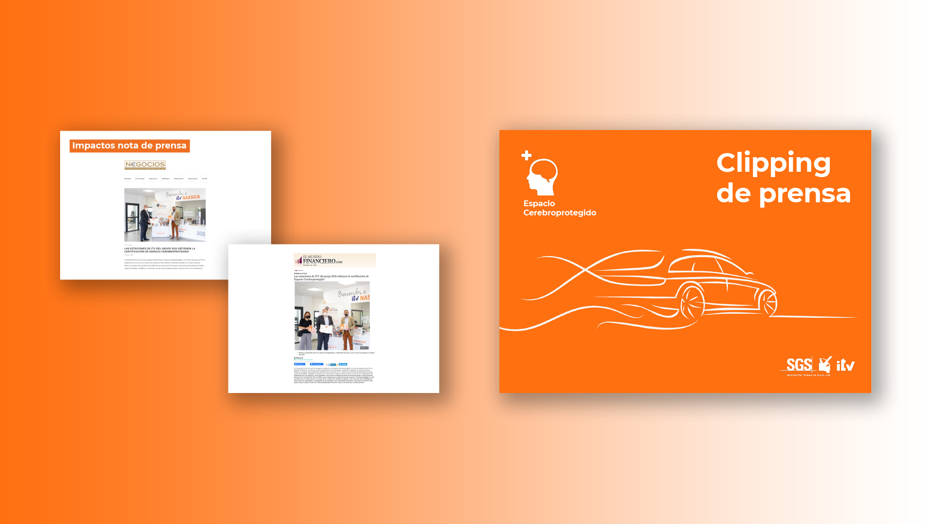 Interiores y contraportada del clipping de prensa de ITV Espacio Cerebroprotegido
