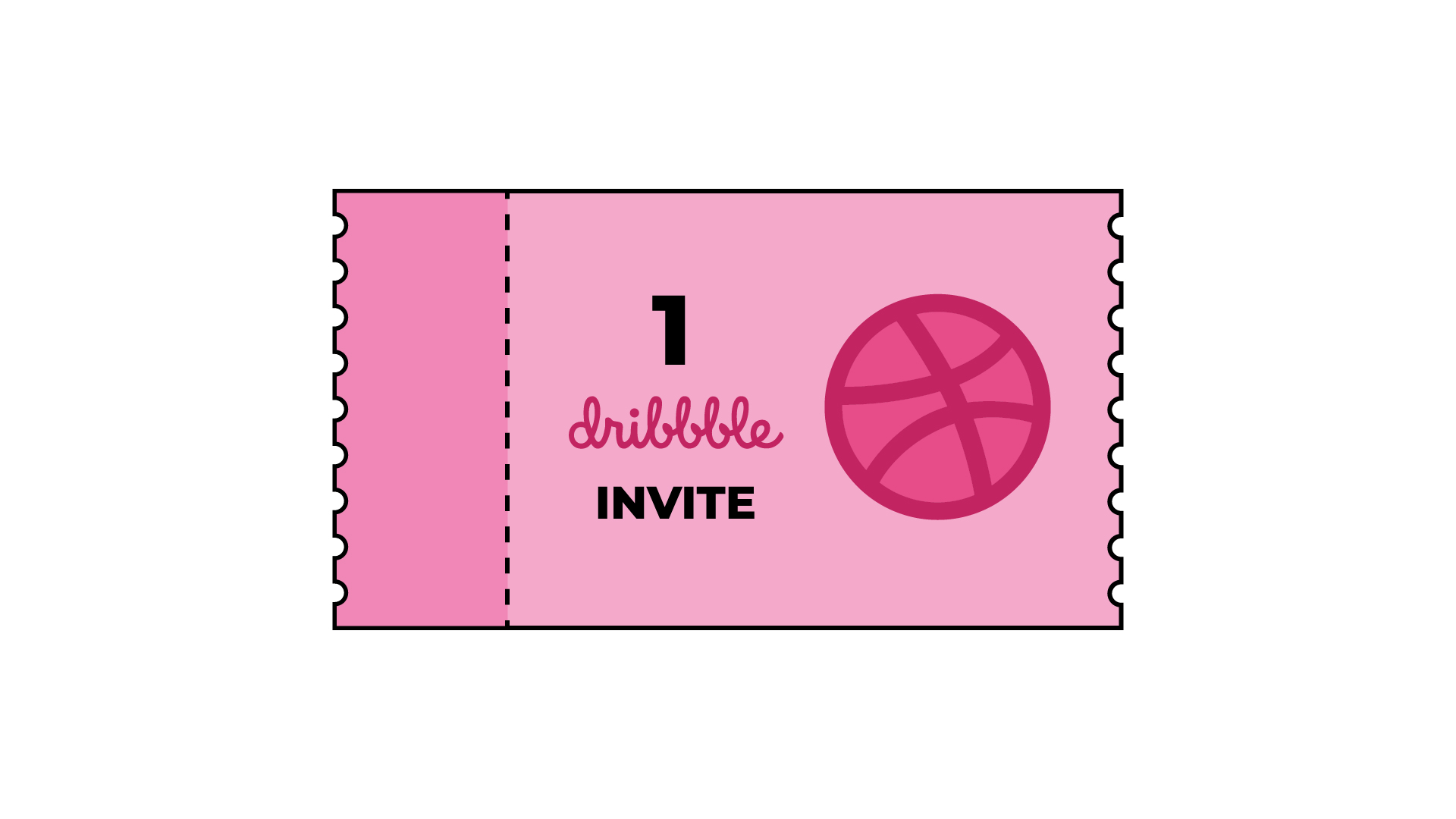 Ilustración de la primera invitación de Dribbble
