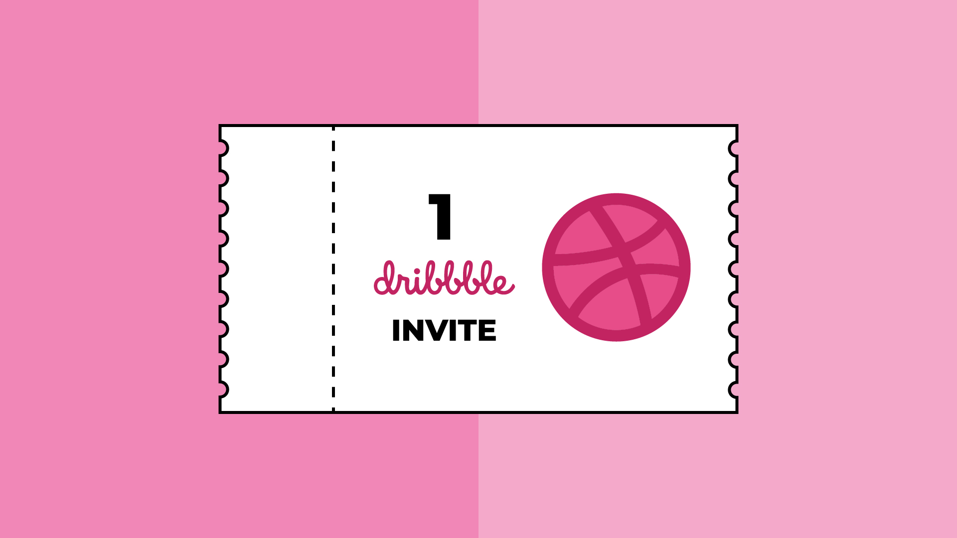 Ilustración de la segunda invitación de Dribbble