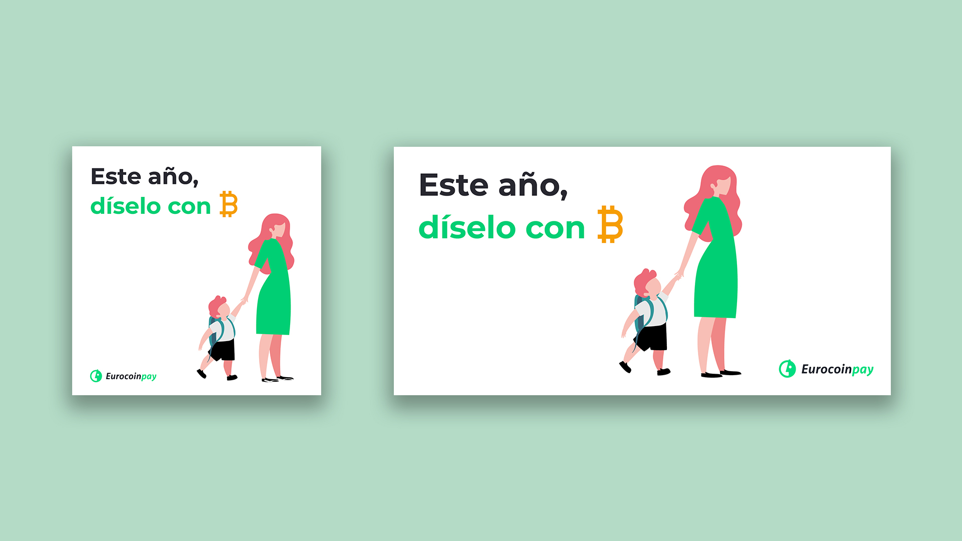 Creatividad para RRSS celebrando el día de la madre y promoviendo un mayor uso de Eurocoinpay