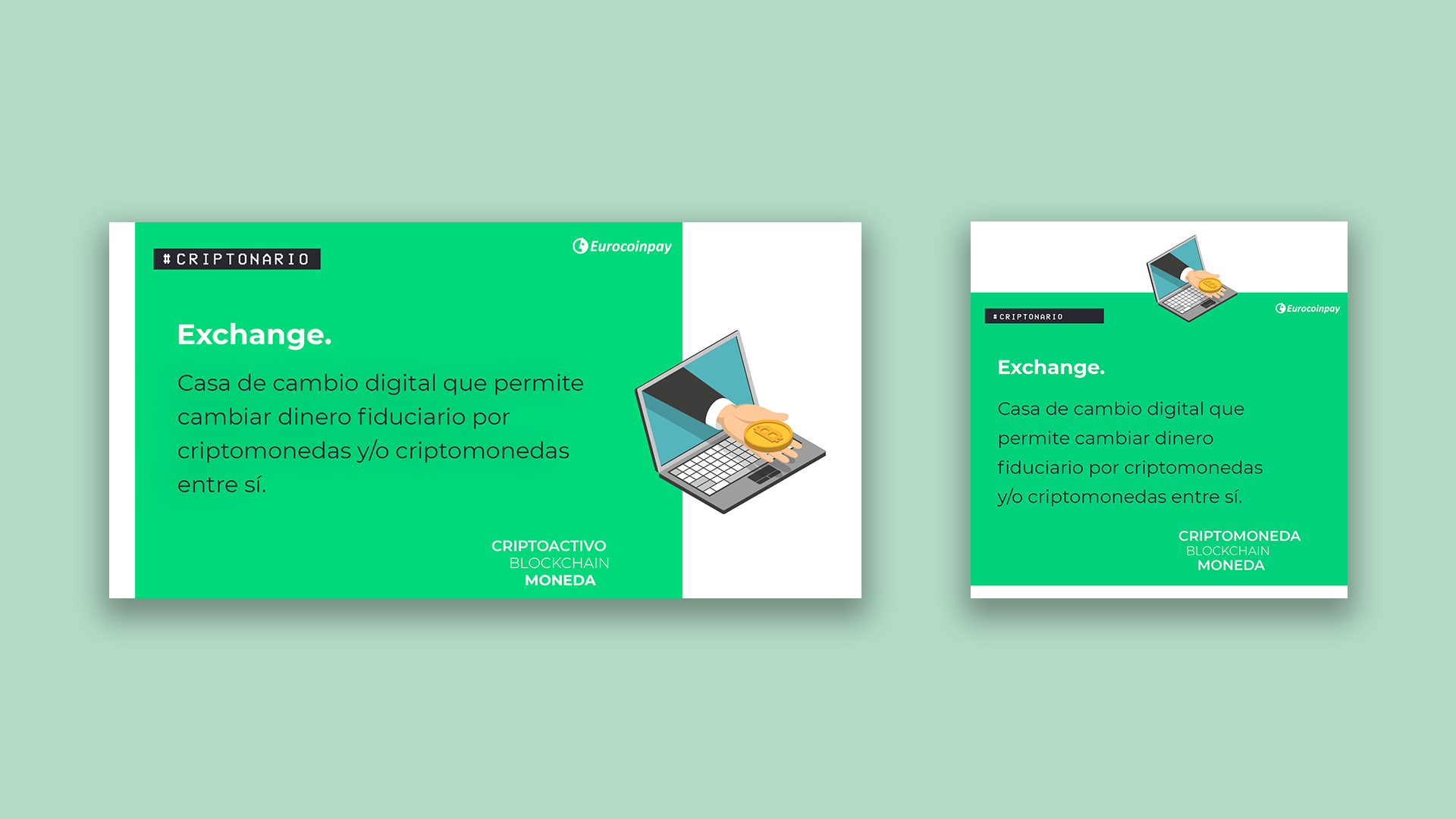 Creatividad para RRSS en español con definición de una palabra relacionada con el mundo cripto