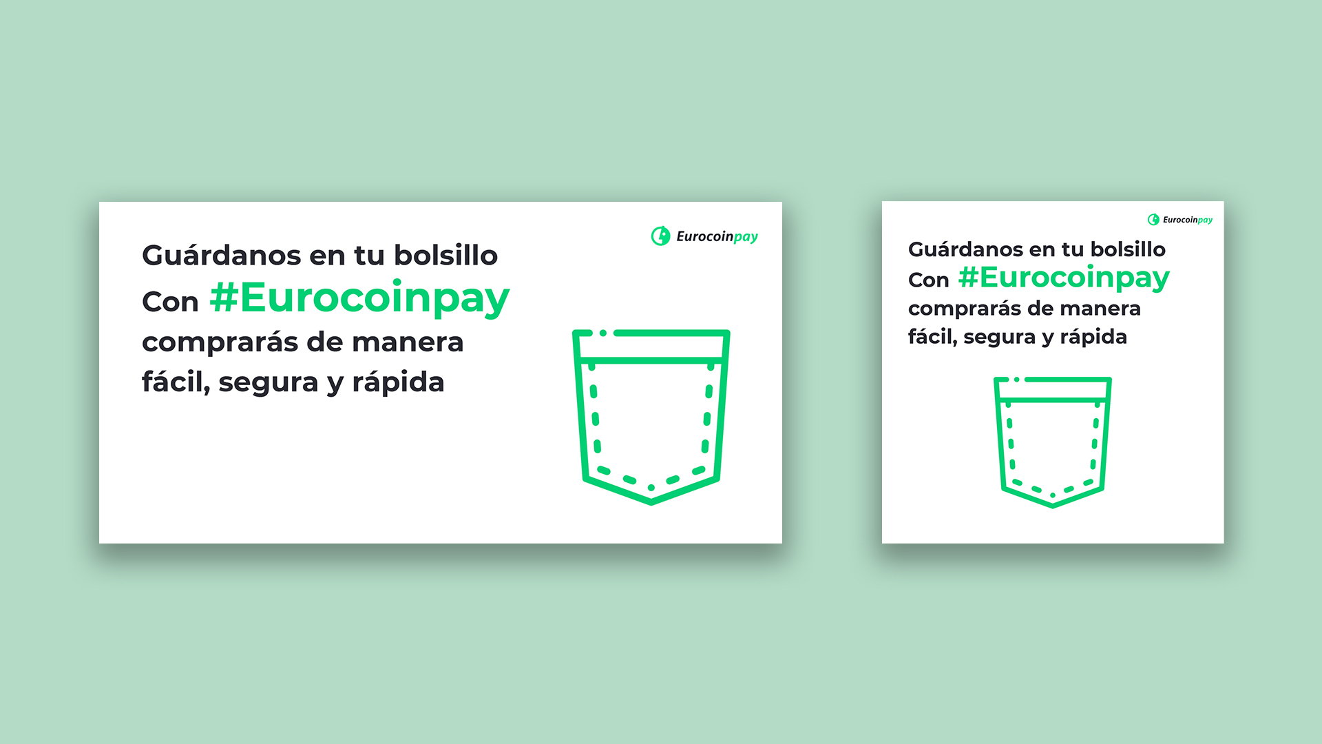 Creatividad para RRSS genérica incentivando el uso de Eurocoinpay