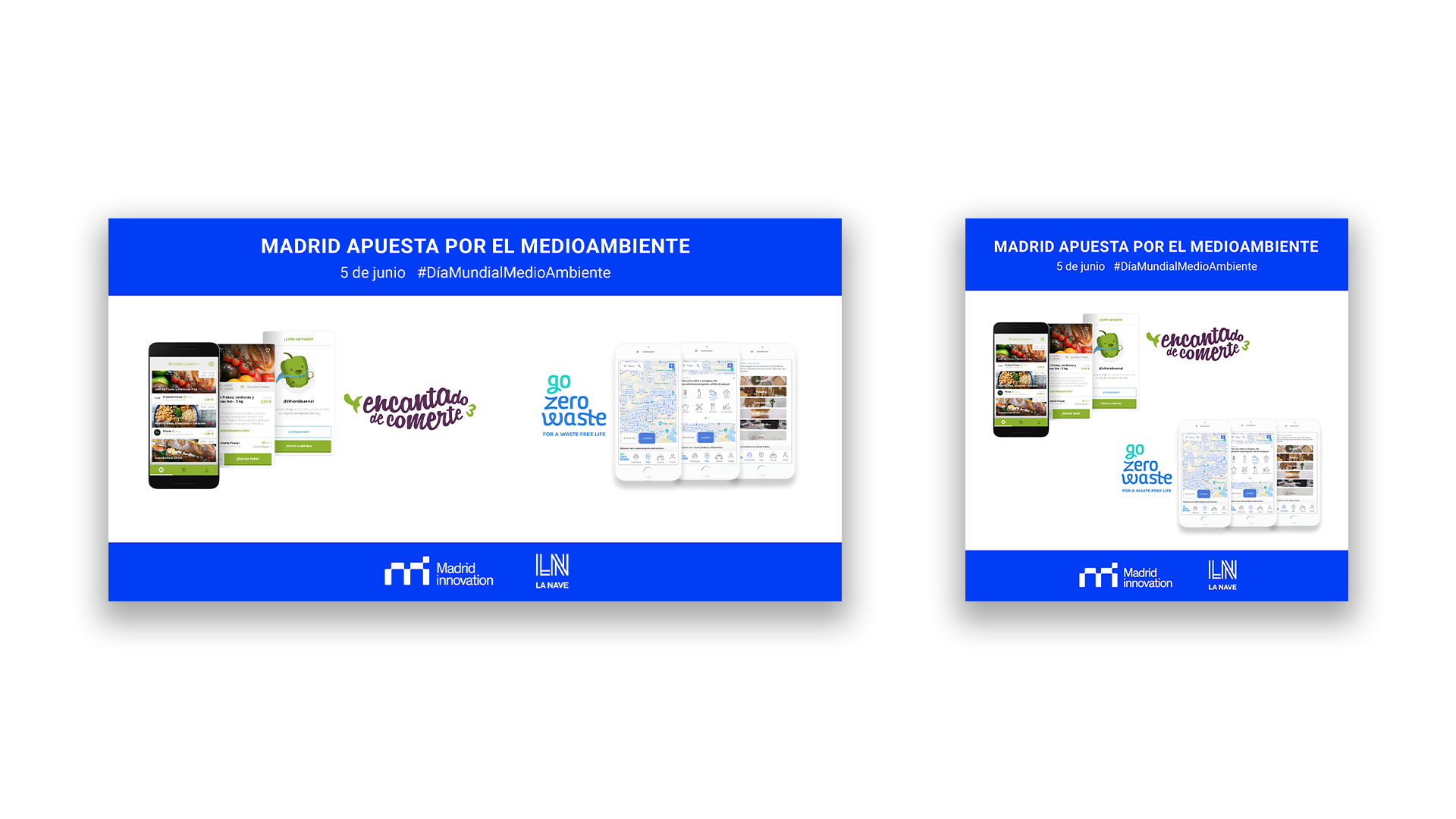 Creatividad para Twitter, LinkedIn e Instagram titulada: 'Madrid apuesta por el medio ambiente'