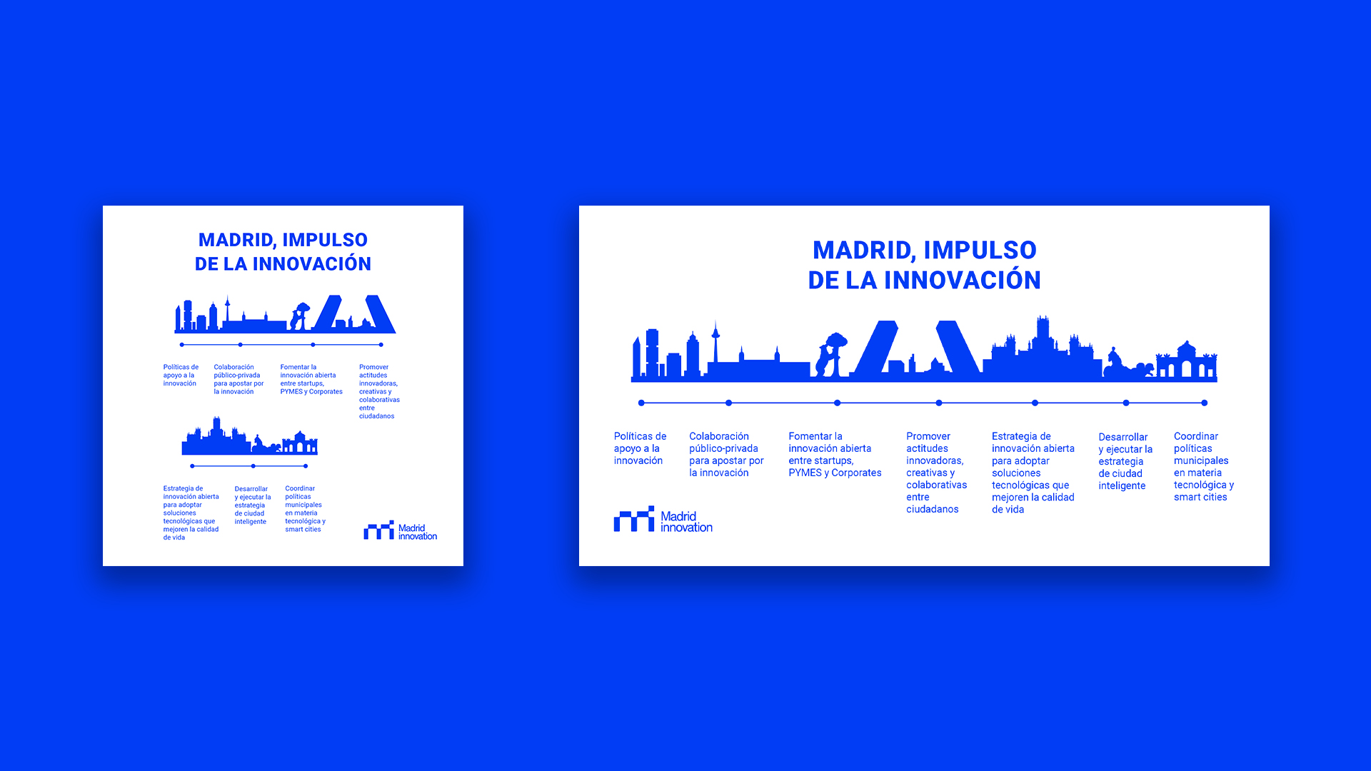 Creatividad para Instagram, Twitter y LinkedIn titulada: 'Madrid, impulso de la innovación'