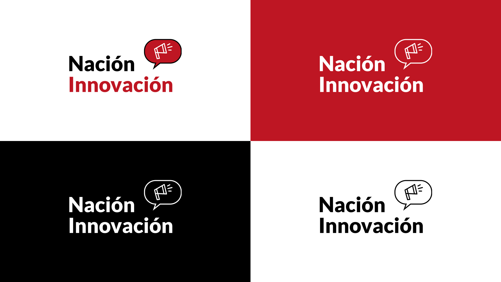 Diferentes versiones del imagotipo de 'Nación Innovación'