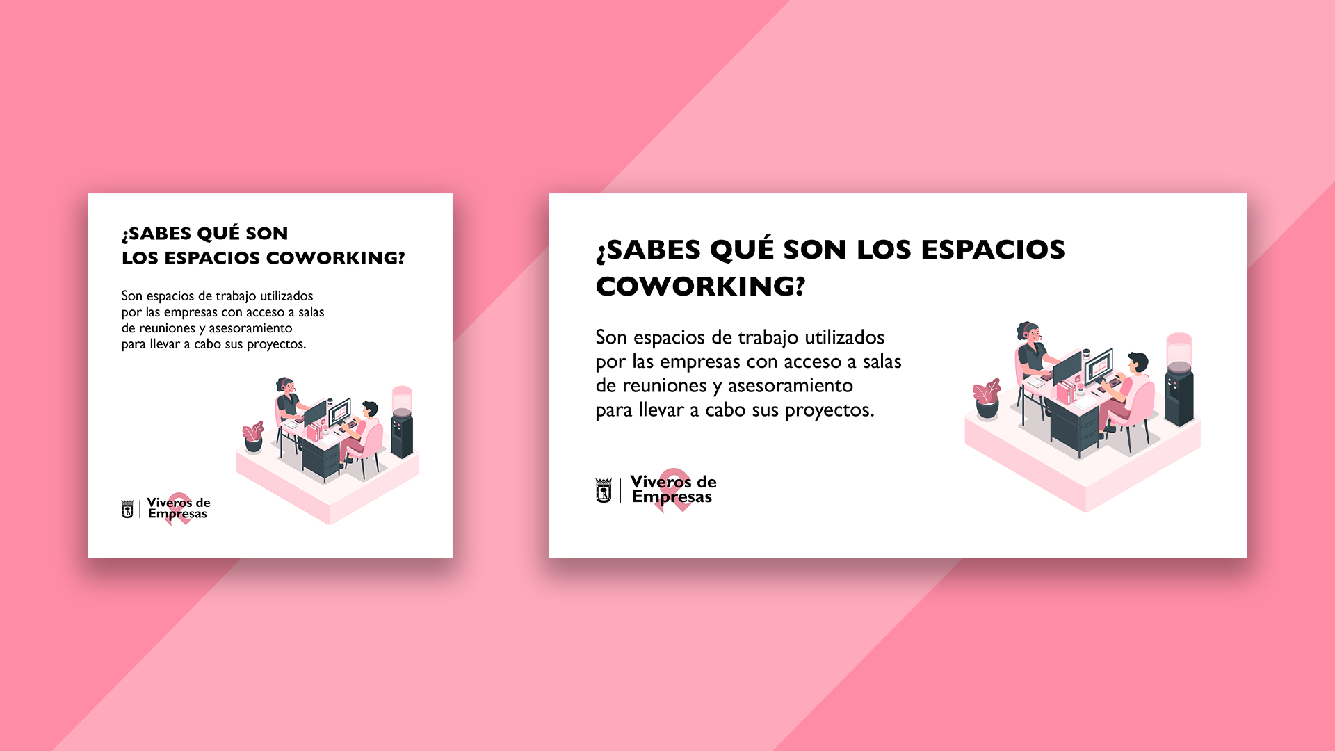 Creatividad para RRSS informando sobre qué son los espacios coworking